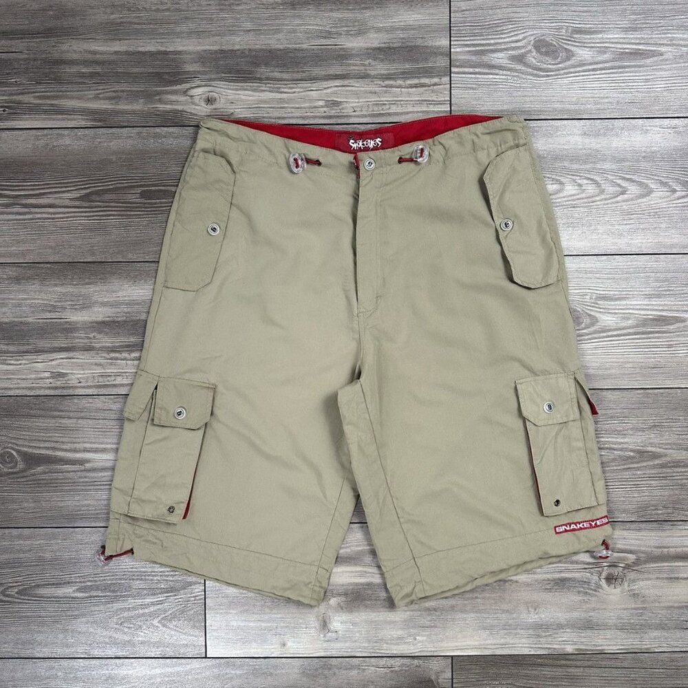 Crazy Vintage Y2K Snake Eyes Baggy Cargo Shorts